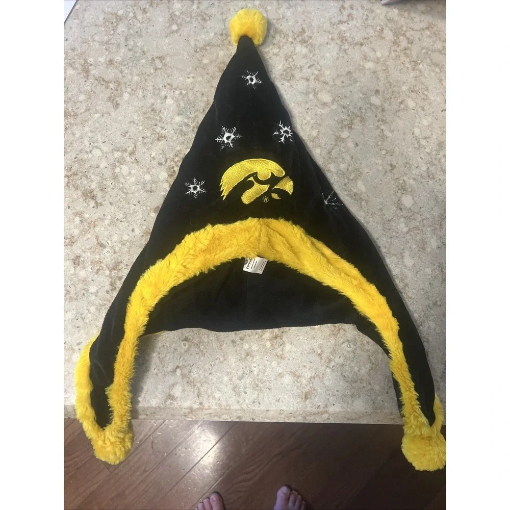 Iowa Hawkeyes Christmas Holiday Santa Hat Embroidered Logo